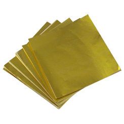 Gold Candy Foil, 4x4 Sheets, 125 Pack