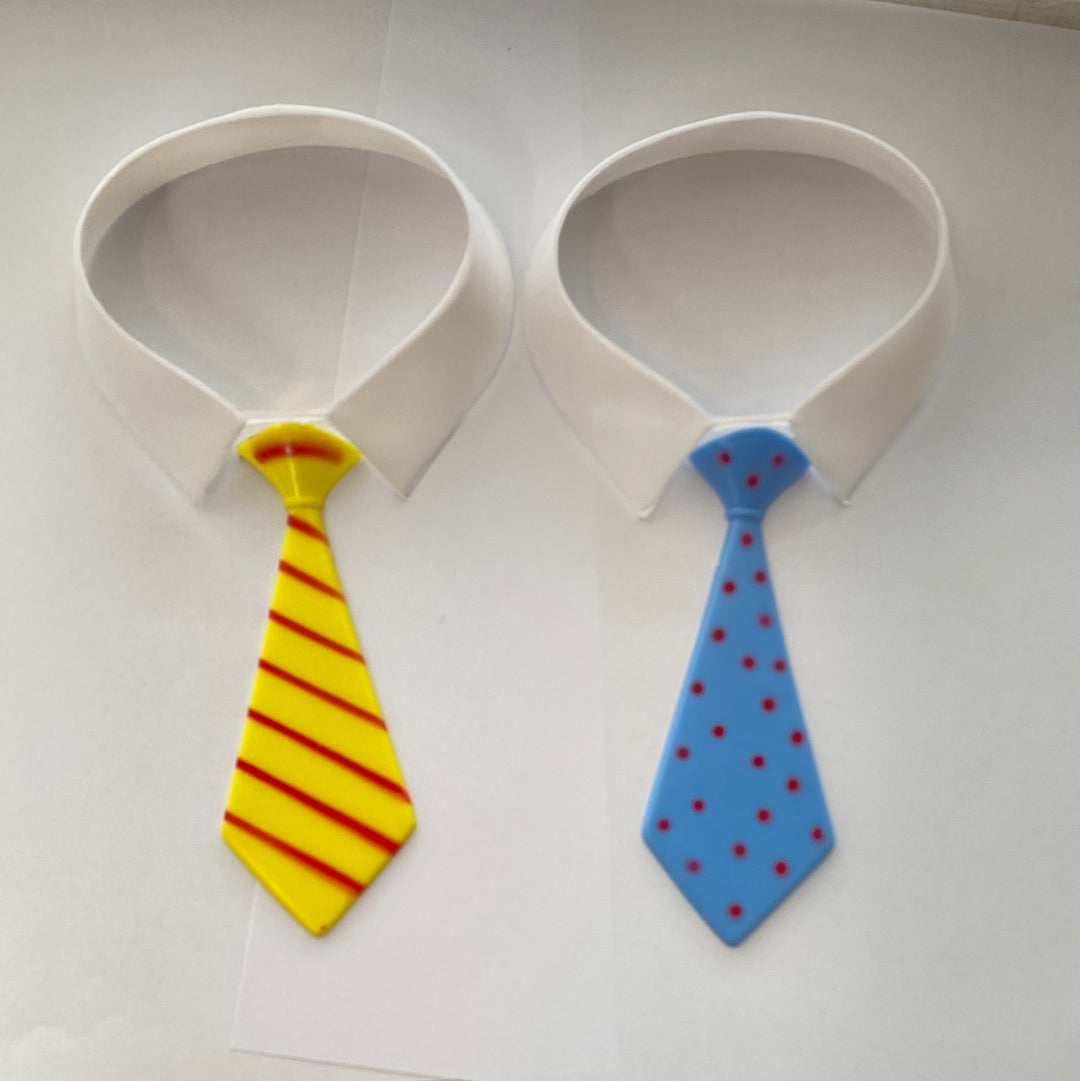 Collar and Tie Cake Topper Set, Large
