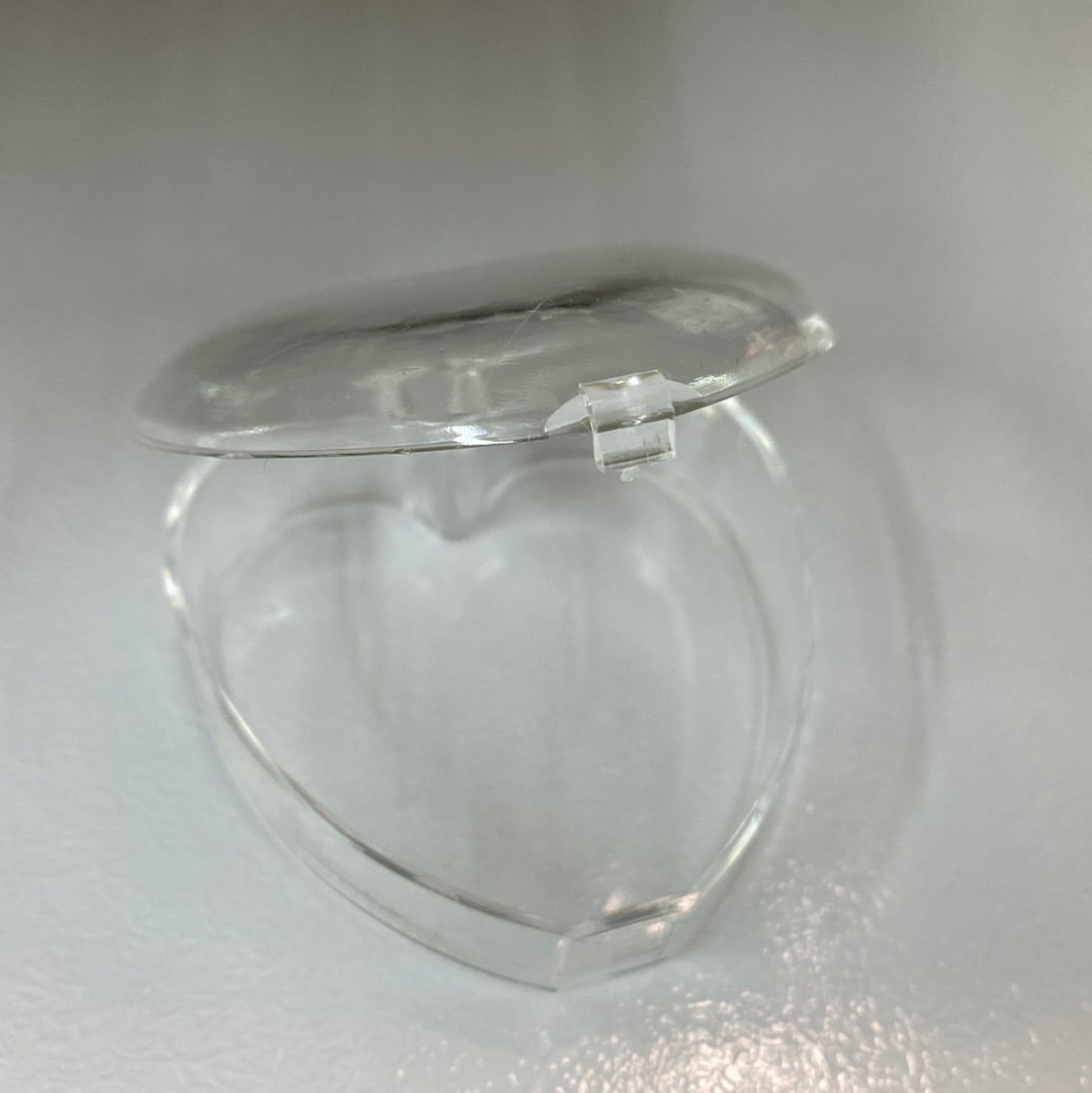 Clear Hinged Heart Box with Teddy Bear Insert