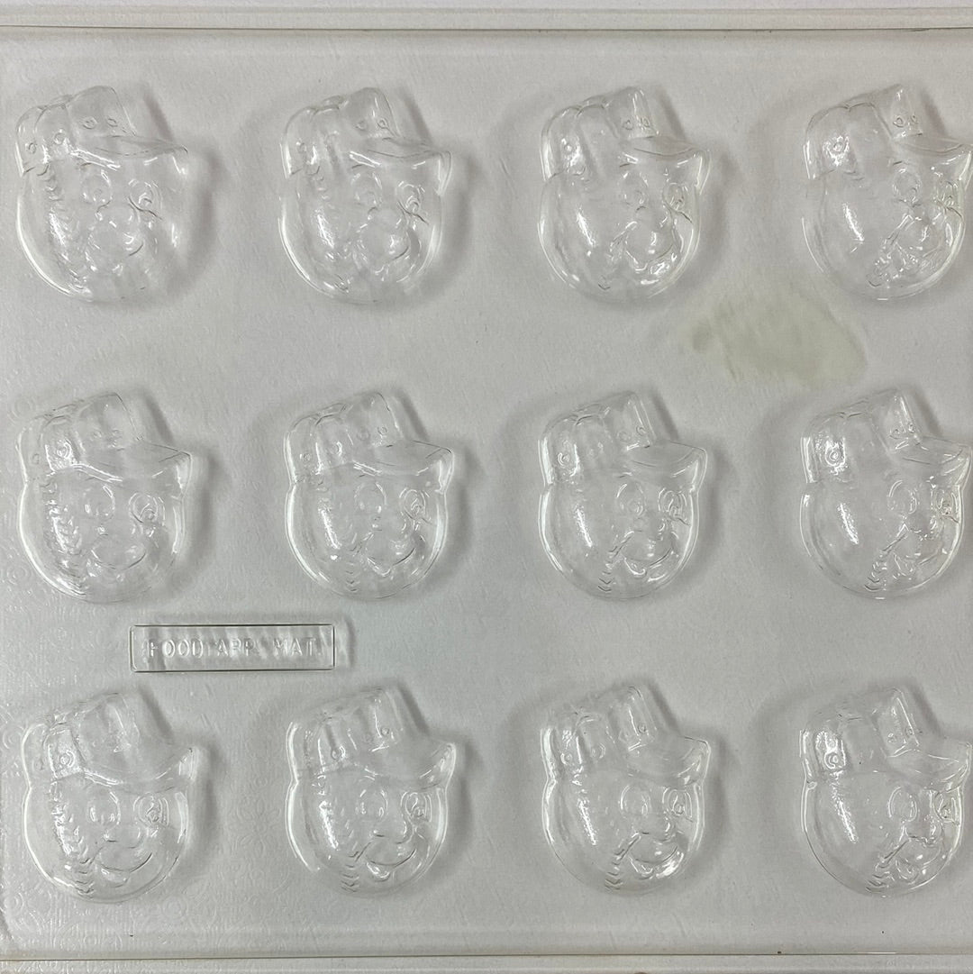 Baseball Face with Baseball Cap, Bite Size Mold