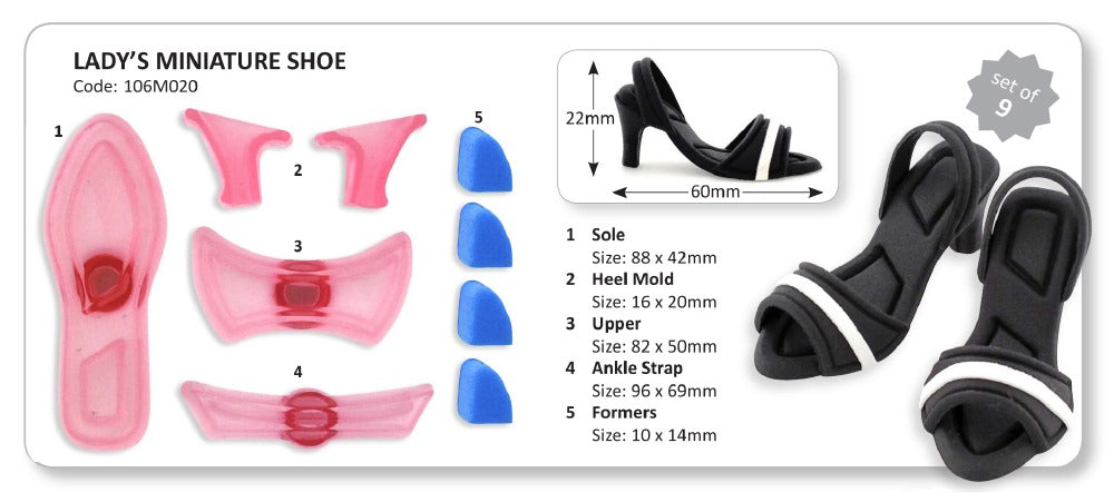 JEM Lady's Miniature Shoe Cutter Set, 9 piece