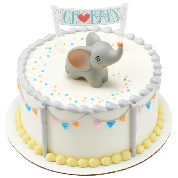 Oh Baby Elephant Cake Topper Set