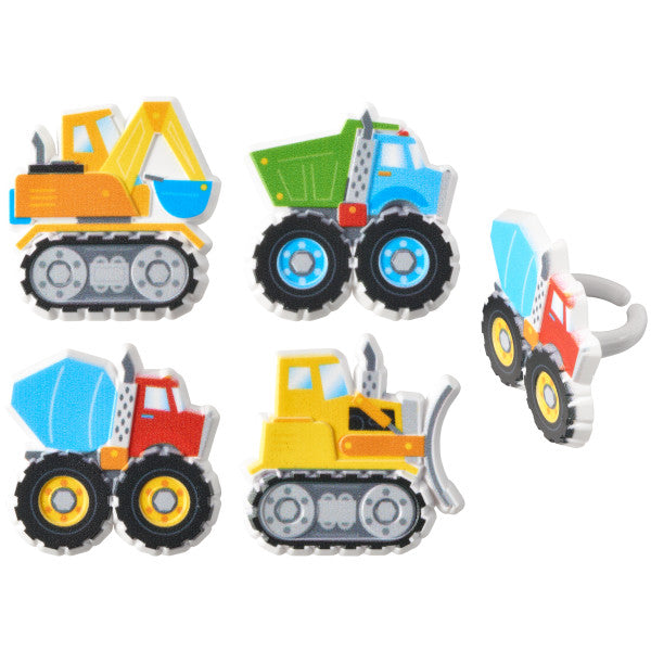 Construction Truck Rings, 8 Pack