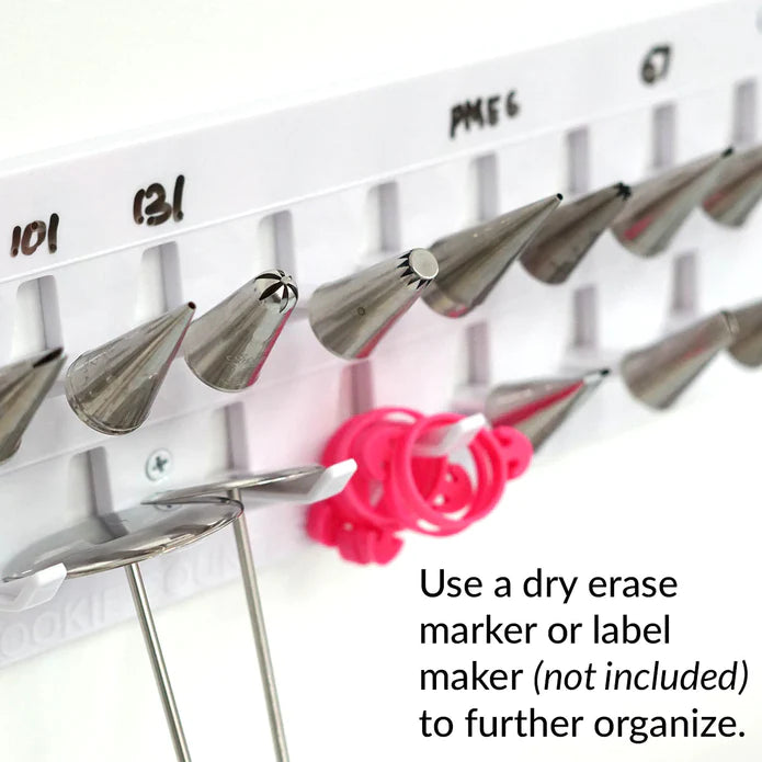 Wall Mounted Piping Tip Holder Organizer