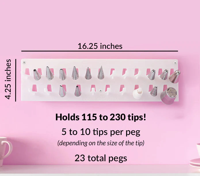 Wall Mounted Piping Tip Holder Organizer