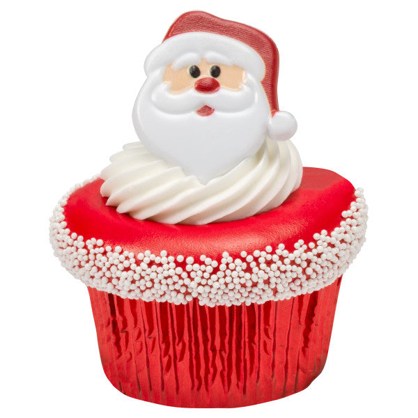 Santa Face Bendi-Ring, 6 Pack