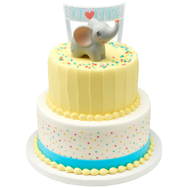 Oh Baby Elephant Cake Topper Set