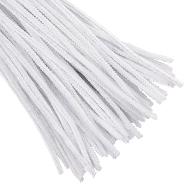 White Chenille Pipe Cleaners, 10 pack