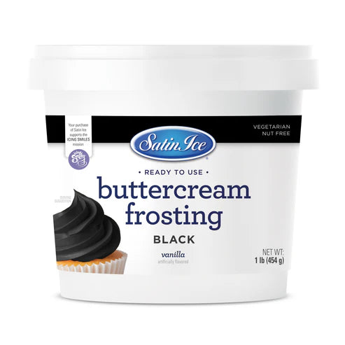 Buttercream Frosting Black RTU, Satin Ice, 1 lb