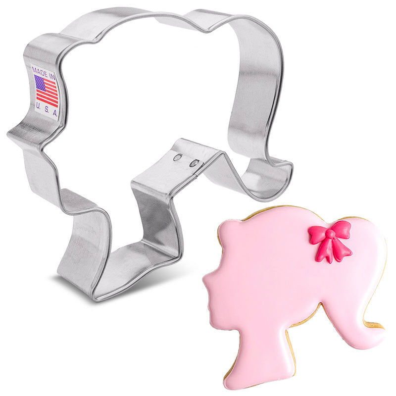 Barbie Doll Head Cookie Cutter, 4"