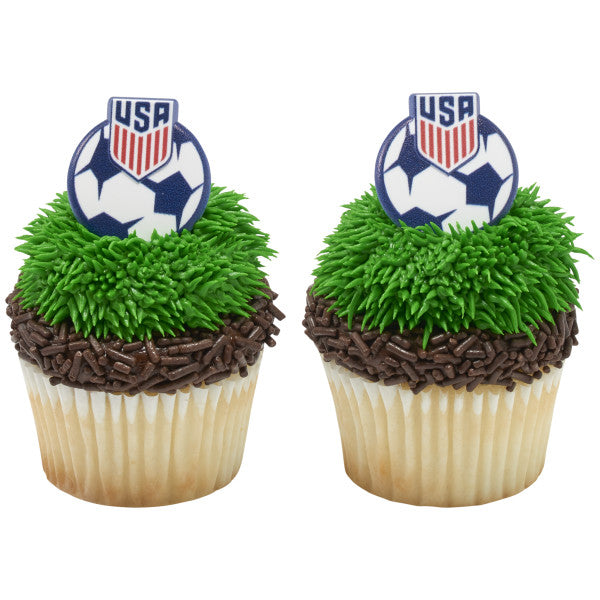 USA World Cup Soccer Cupcake Rings, 9 Pack