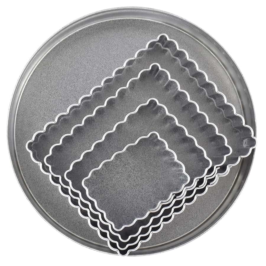 Rectangle Fluted Cookie Cutter Set, 4 Piece