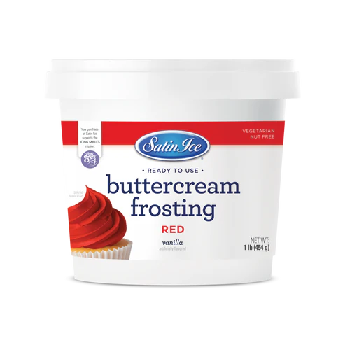Buttercream Frosting Red RTU, Satin Ice, 1 lb