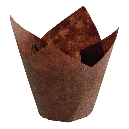 Brown Tulip Baking Cup, Medium 2" x 3.5", 25 Pack