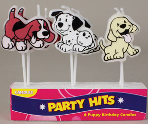 Puppy Candles Assorted, 6 Pack