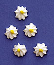 Royal Icing Drop Flowers, White, 10 Pack