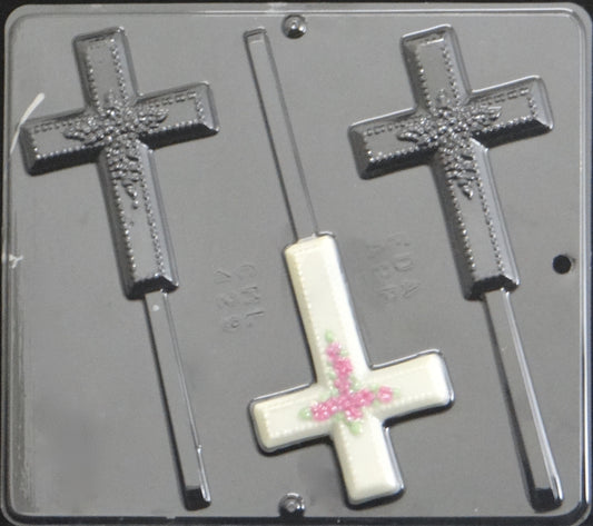 Large Cross with Flowers Pop 3 cavity