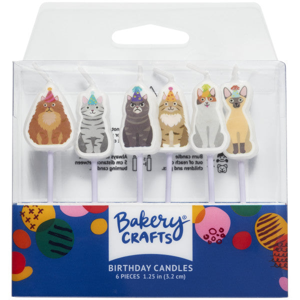 Party Cats Shaped Candles, 6 Pack