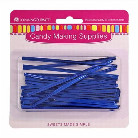 Blue Foil Twist Ties, 50 Pack
