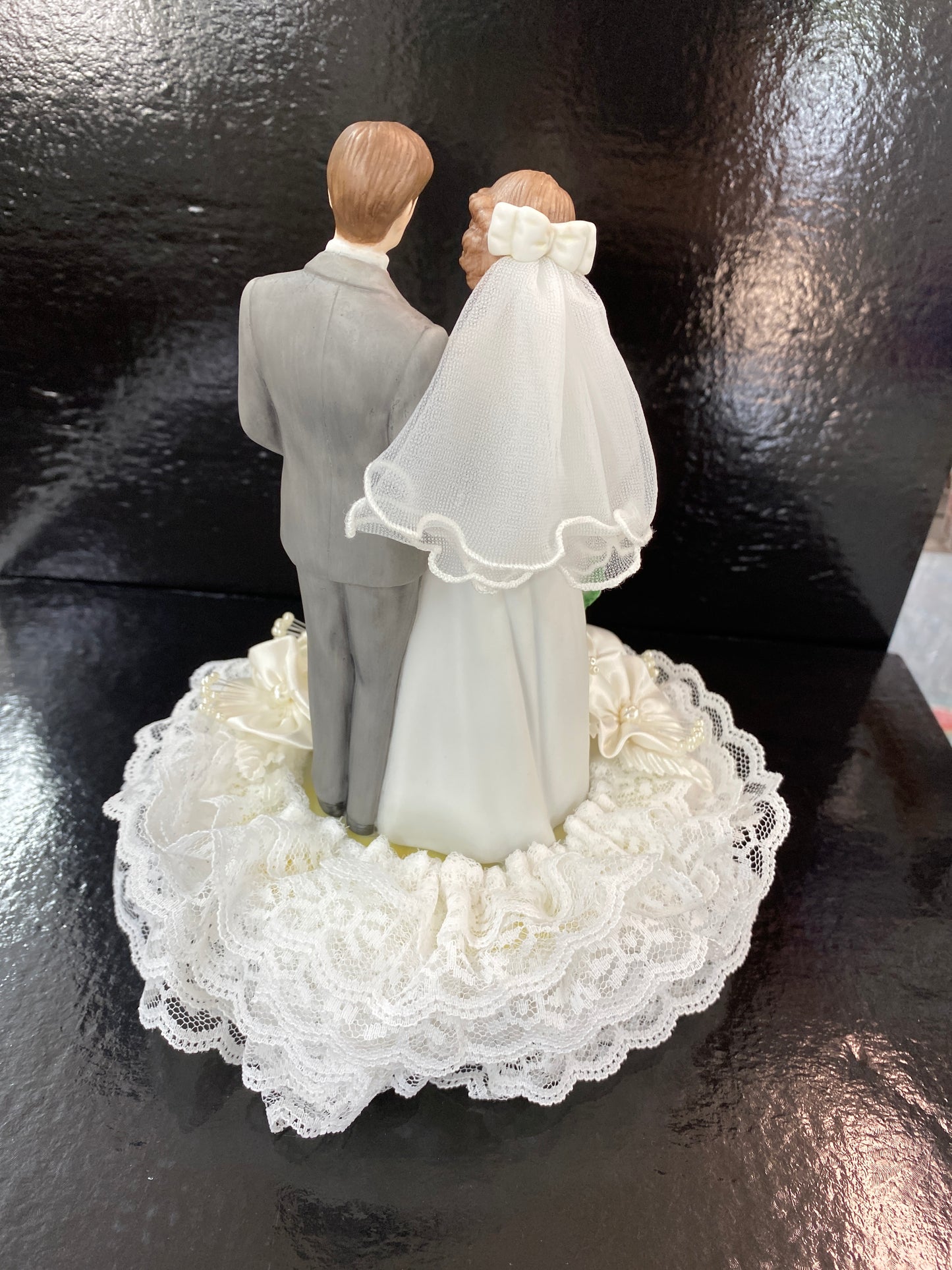 Roman Couple w/ Lace Base, Satin & Pearls