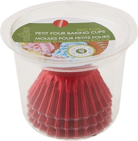Petit-Four Cup, Red Foil, 48 Pack