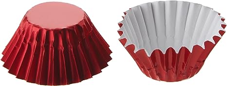 Petit-Four Cup, Red Foil, 48 Pack
