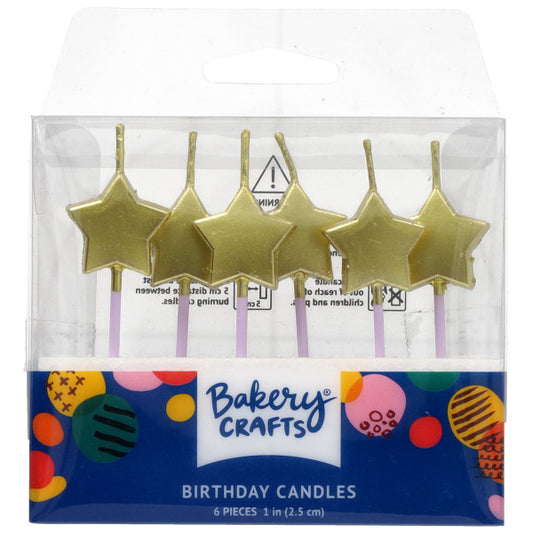 Gold Star Candles, 6 pack