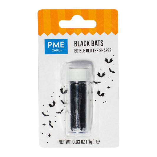 Black Bats Edible Glitter Shapes