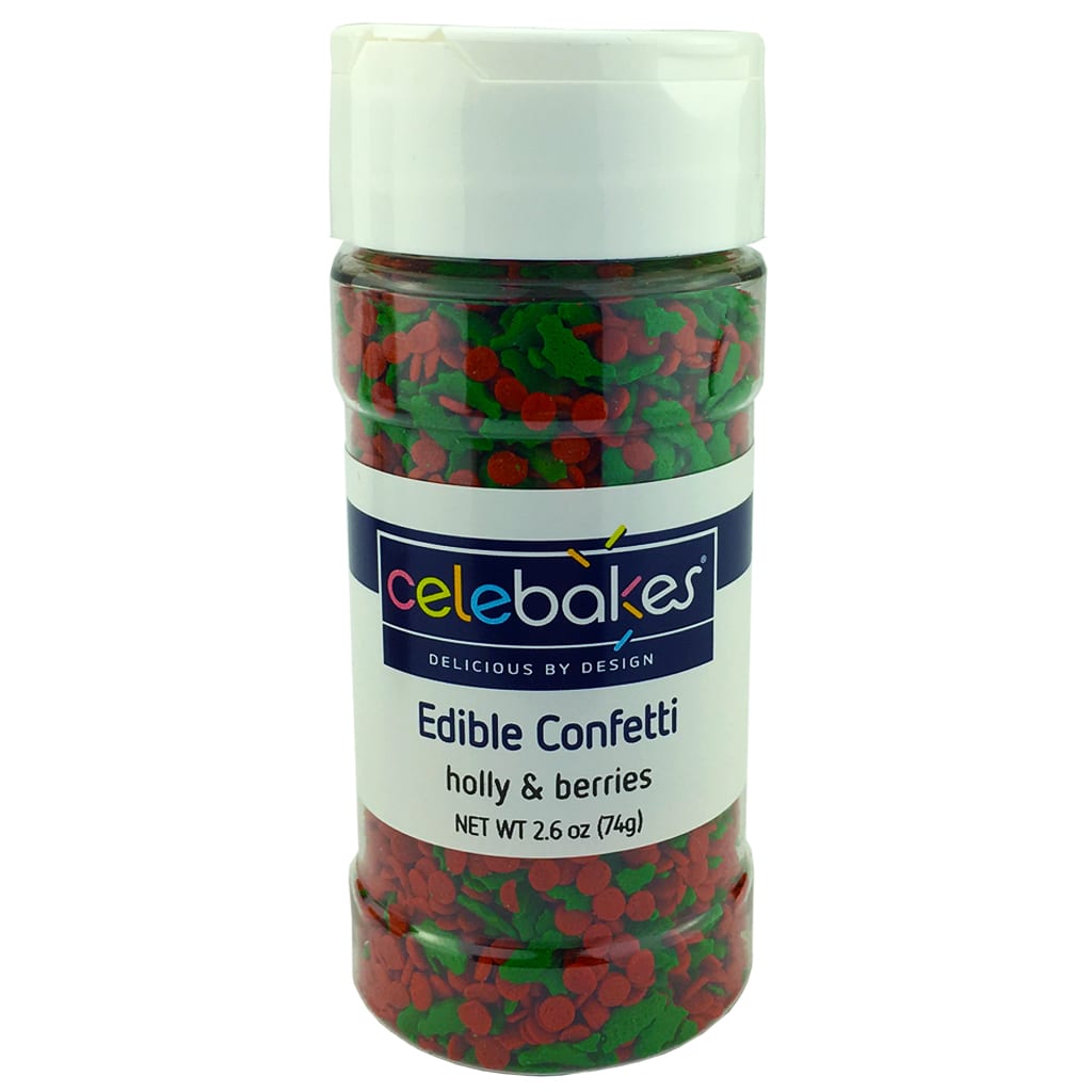 Holly & Berries Edible Confetti, 2.6 oz