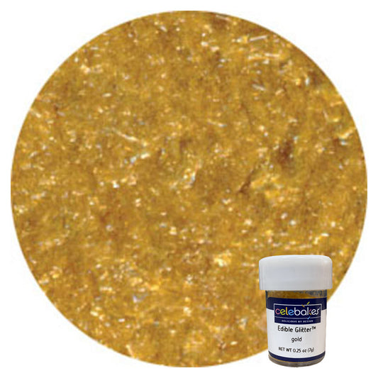 Edible Glitter, Metallic Gold 1/4 oz