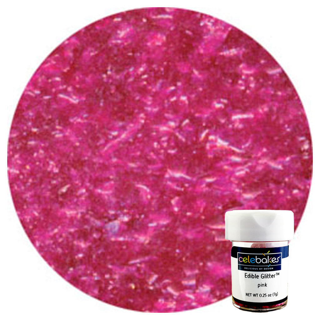 Edible Glitter, Pink 1/4 oz