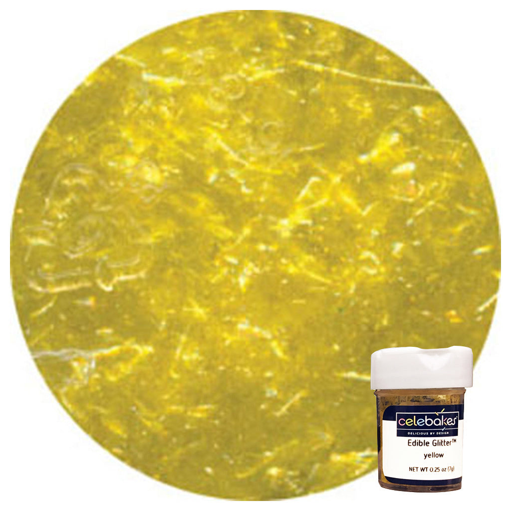 Edible Glitter, Yellow 1/4 oz