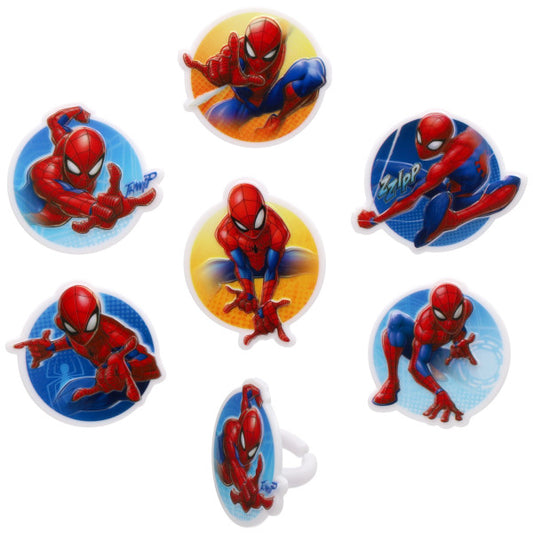 Spiderman Hero Rings, 8 Pack