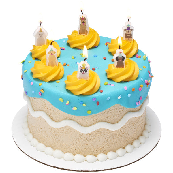Party Dogs Shaped Candles, 6 Pack