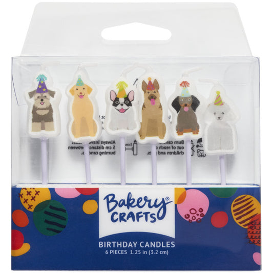 Party Dogs Shaped Candles, 6 Pack