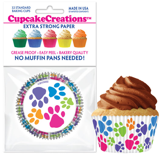 Paw Print Cupcake Liner, 32 Pack