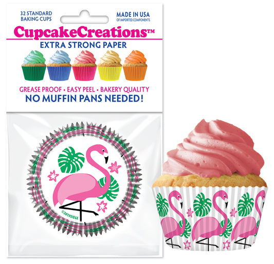 Pink Flamingos Cupcake Liner, 32 Pack