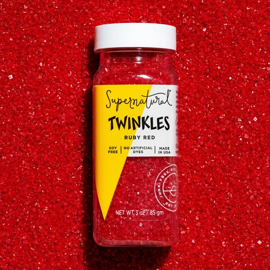 Supernatural Dye-Free Twinkles Sanding Sugar Ruby Red, 3oz