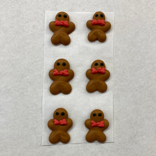 Mini Gingerbread Boy Icing Decorations, 6 Pack