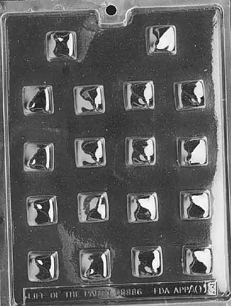 Caramel Square Mold, 18 cavity