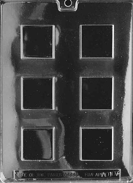 Chocolate Square Bar Mold, 6 cavity