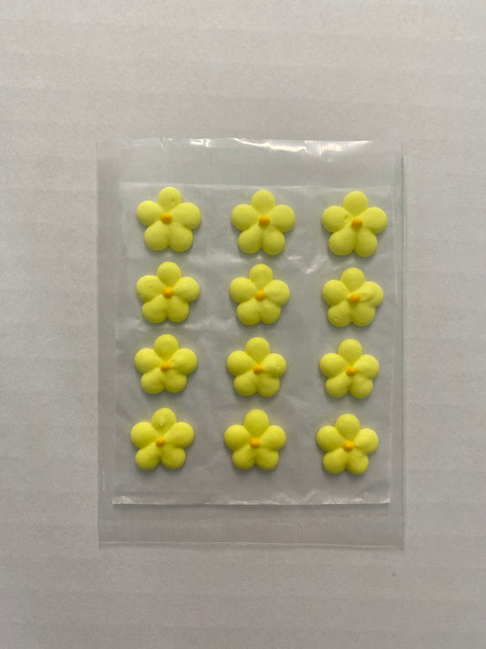 Royal Icing Drop Flower Yellow, 12 Pack