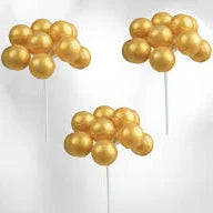 Gold Balloon Bunch Pick, 3 Pack
