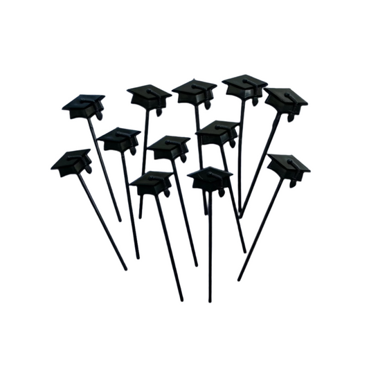 Black Graduation Cap Picks, 12 Pack