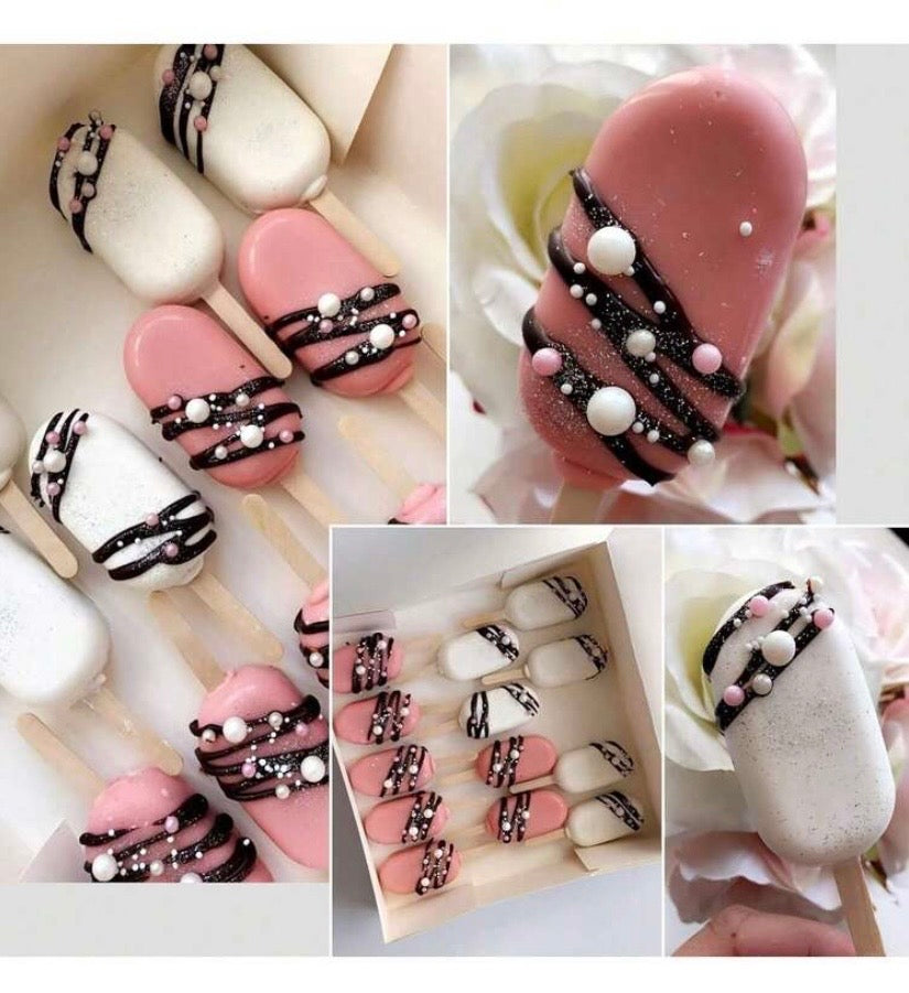 Silicone Cakesicle Mold with Wooden Sticks