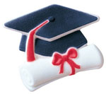 Sugar Graduation Cap and Diplomas, 1", 8 Pack