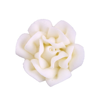 Medium Royal Icing Rose White, 9 Pack