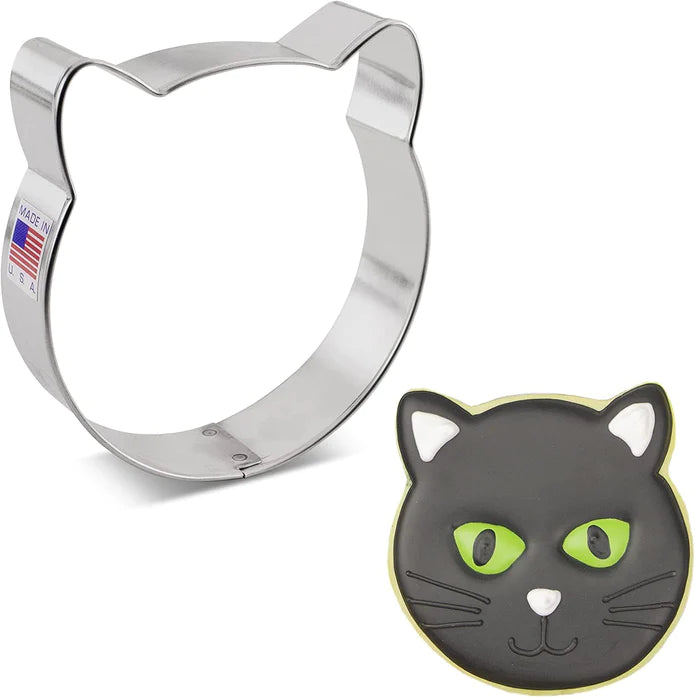 Cat Face Cookie Cutter, 3.5"