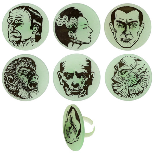 Monster Glow in the Dark Rings, 6 pack