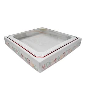 Christmas Stitch Square 8oz. Box with Window, 2-piece